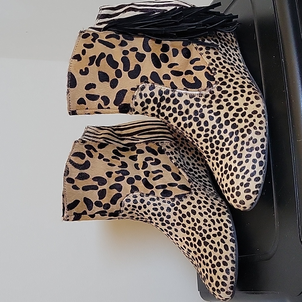 Carlos Falchi animal Print Ankle boots
